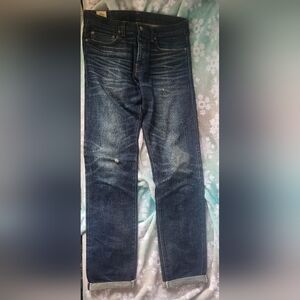 Men's Dark Blue Washed Jeans